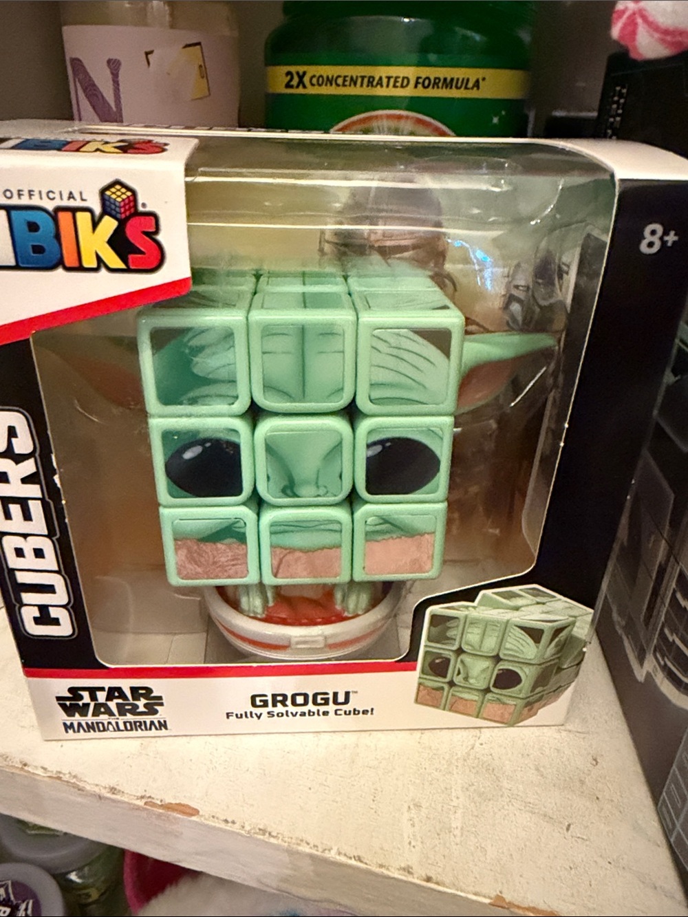 Grogu Solvable Cube Puzzle Toy - Mint Green
